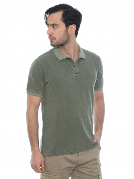 GABBA T-shirt Polo Monaco SS Tee P6028 Λαδί GABBA - 3