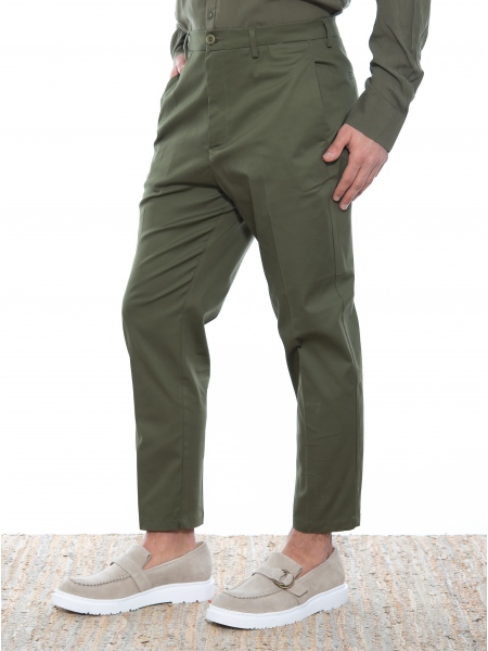 OVER-D Chino Cropped pants OE1S2S2P29 Olive OVER-D - 4