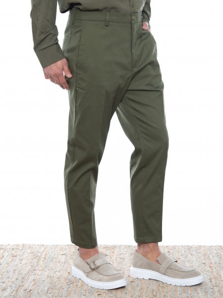 OVER-D Chino Cropped pants OE1S2S2P29 Olive OVER-D - 3