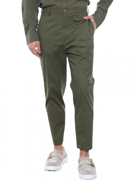 OVER-D Chino Cropped pants OE1S2S2P29 Olive OVER-D - 12