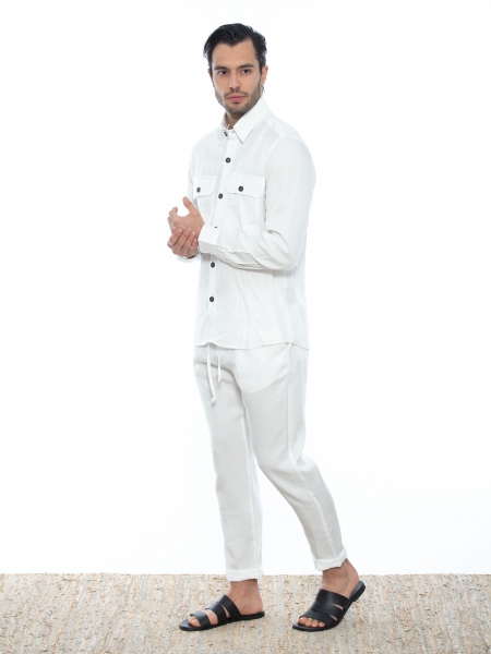 OVER-D Chino Παντελόνι OE1S2S2P14 Λευκό OVER-D - 11