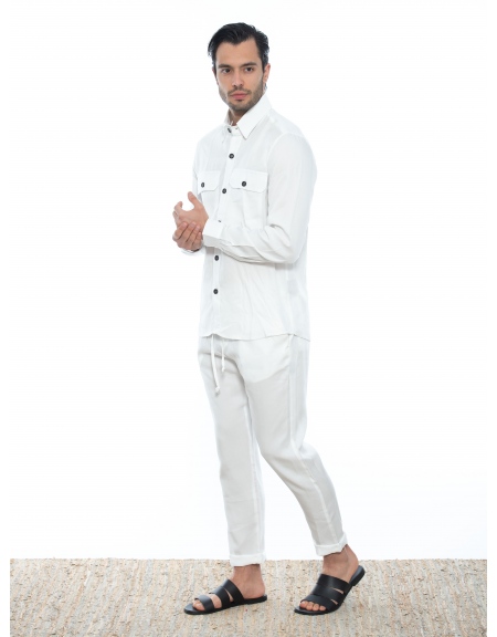 OVER-D Chino Παντελόνι OE1S2S2P14 Λευκό OVER-D - 11