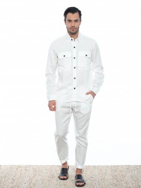 OVER-D Chino Παντελόνι OE1S2S2P14 Λευκό OVER-D - 6