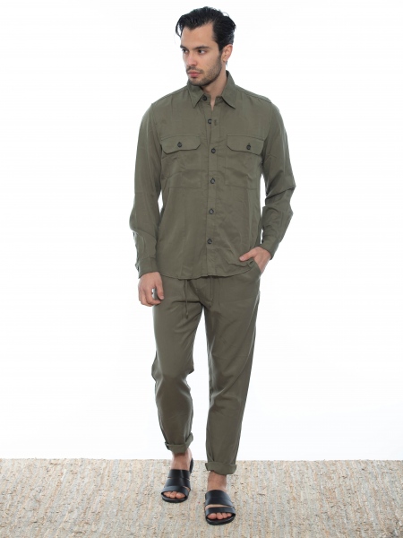 OVER-D Chino Παντελόνι OE1S2S2P14 Χακί OVER-D - 6
