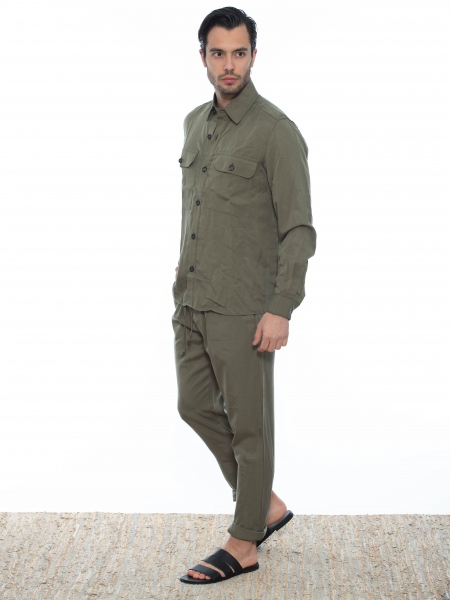 OVER-D Chino Παντελόνι OE1S2S2P14 Χακί OVER-D - 11
