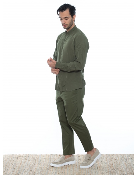 OVER-D Chino Cropped pants OE1S2S2P29 Olive OVER-D - 11