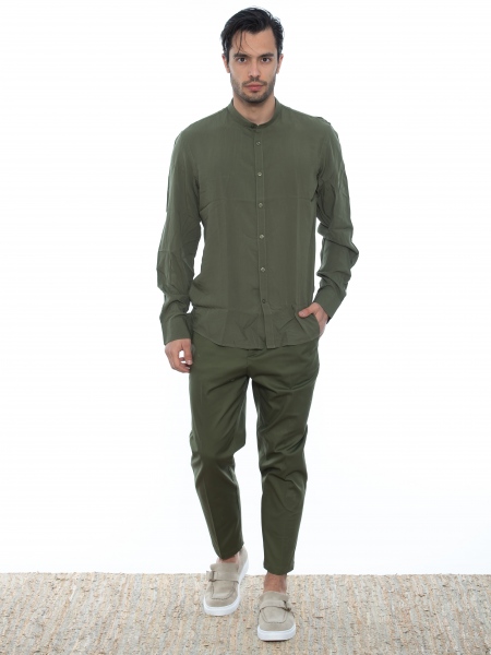 OVER-D Chino Παντελόνι cropped OE1S2S2P29 Λαδί OVER-D - 6