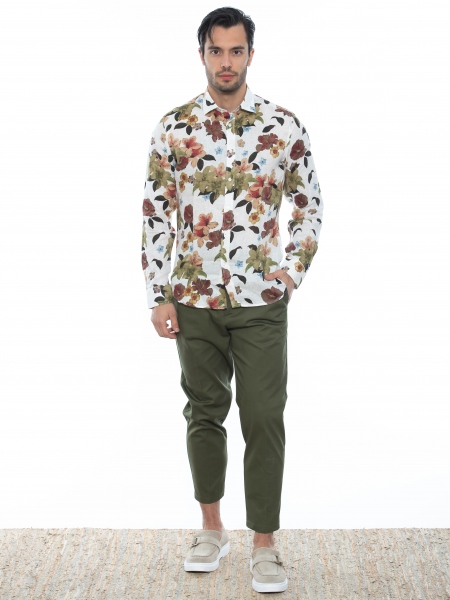 OVER-D Chino Παντελόνι cropped OE1S2S2P29 Λαδί OVER-D - 7