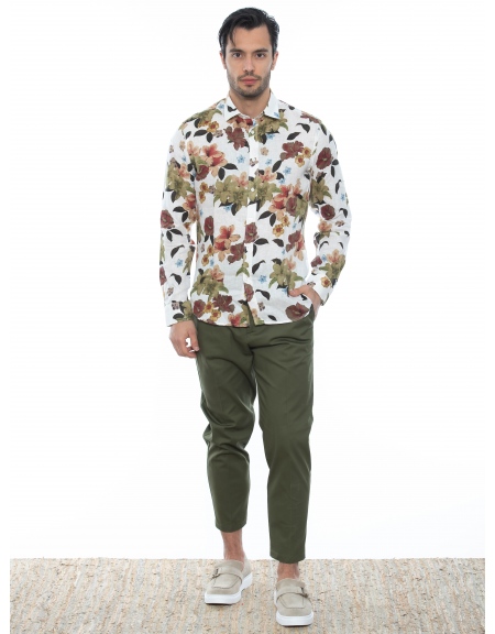 OVER-D Chino Cropped pants OE1S2S2P29 Olive OVER-D - 7