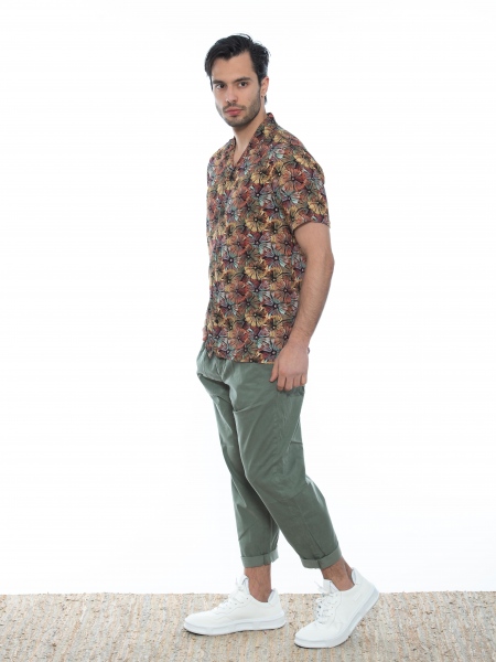 GABBA Chino Παντελόνι Firenze Cel P5923 Λαδί GABBA - 6