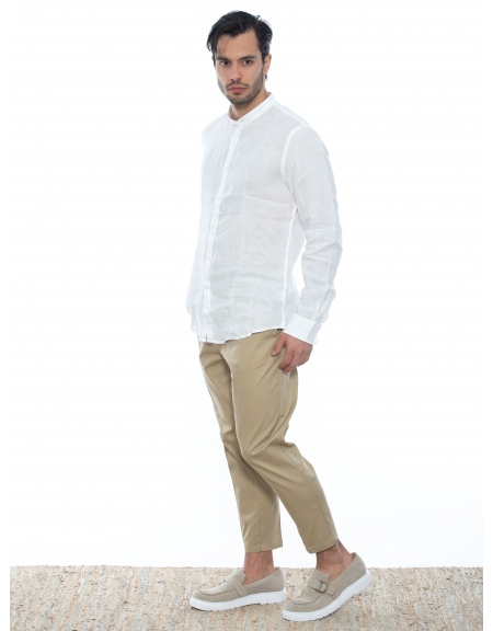 OVER-D Πουκάμισο mao λινό OE1S2S2C08 Λευκό OVER-D - 9