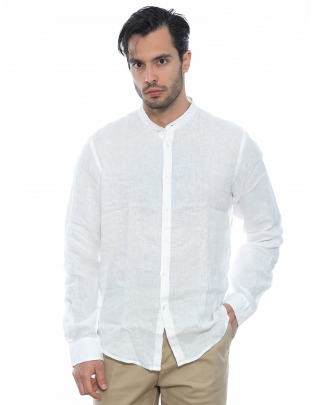 OVER-D Πουκάμισο mao λινό OE1S2S2C08 Λευκό OVER-D - 10