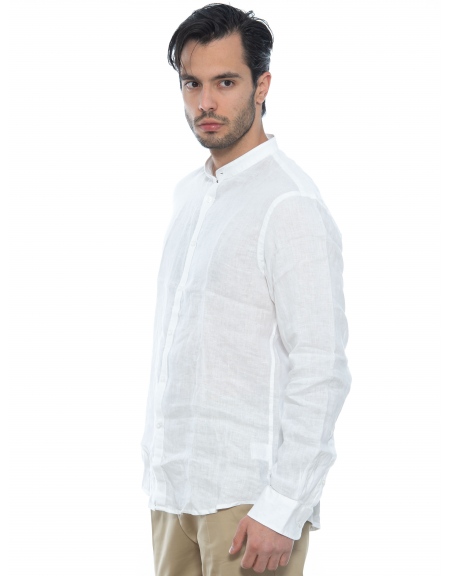 OVER-D Πουκάμισο mao λινό OE1S2S2C08 Λευκό OVER-D - 4