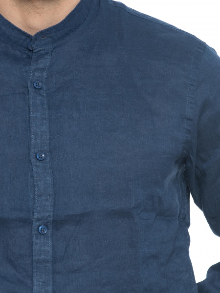OVER-D Πουκάμισο mao λινό OE1S2S2C08 Μπλε OVER-D - 5