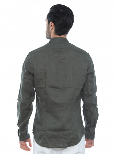 OVER-D Linen shirt OE1S2S2C07 Oil OVER-D - 2