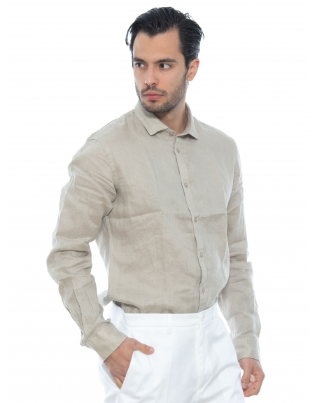OVER-D Linen shirt OE1S2S2C07 Beige OVER-D - 3
