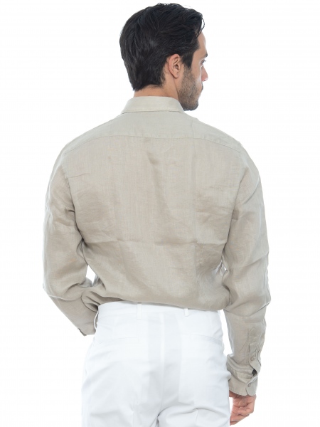 OVER-D Linen shirt OE1S2S2C07 Beige OVER-D - 2