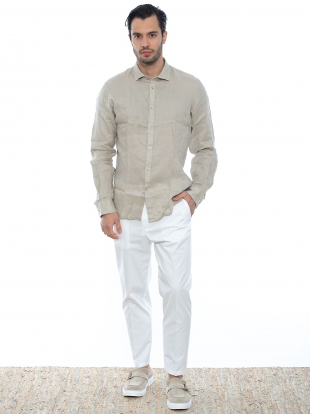OVER-D Linen shirt OE1S2S2C07 Beige OVER-D - 6