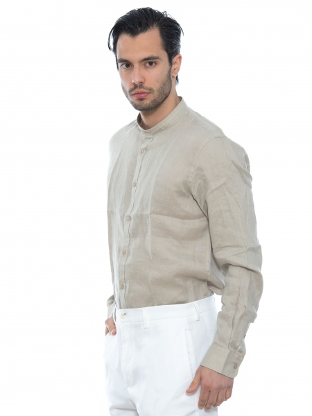 OVER-D Mao linen shirt OE1S2S2C08 Beige OVER-D - 4
