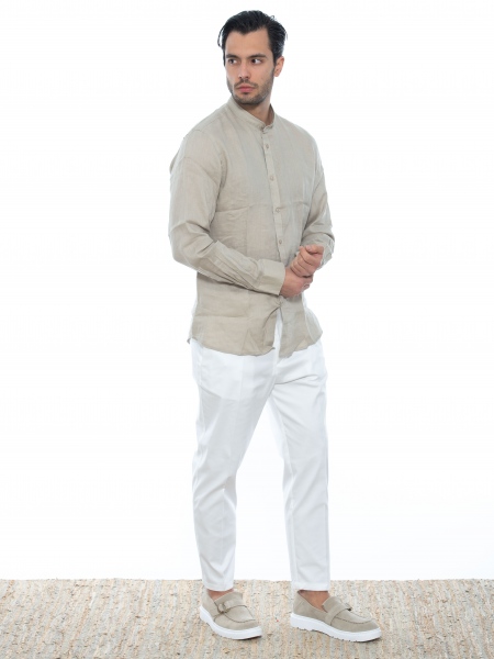 OVER-D Mao linen shirt OE1S2S2C08 Beige OVER-D - 8