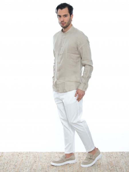 OVER-D Mao linen shirt OE1S2S2C08 Beige OVER-D - 9