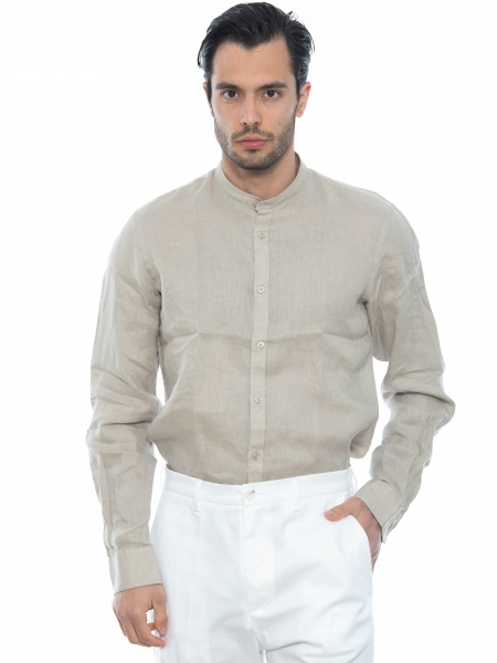 OVER-D Mao linen shirt OE1S2S2C08 Beige OVER-D - 10