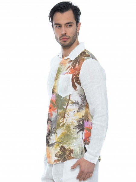 XAGON MAN Πουκάμισο λινό 2V57400 Λευκό XAGON MAN - 4