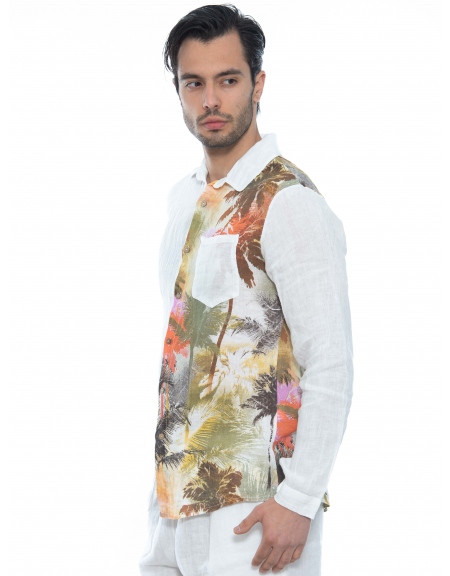 XAGON MAN Πουκάμισο λινό 2V57400 Λευκό XAGON MAN - 4