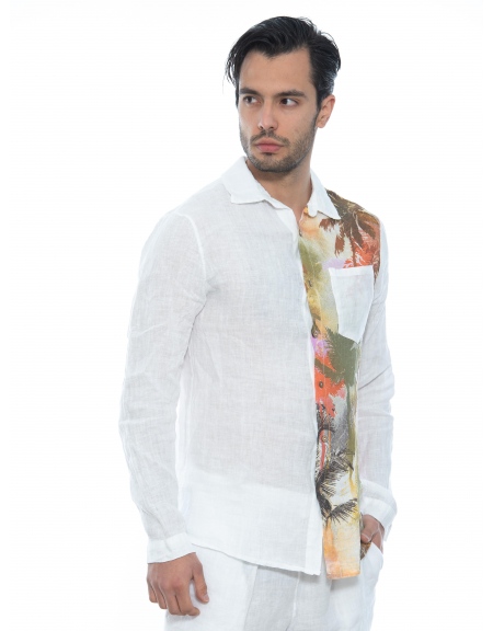 XAGON MAN Πουκάμισο λινό 2V57400 Λευκό XAGON MAN - 3