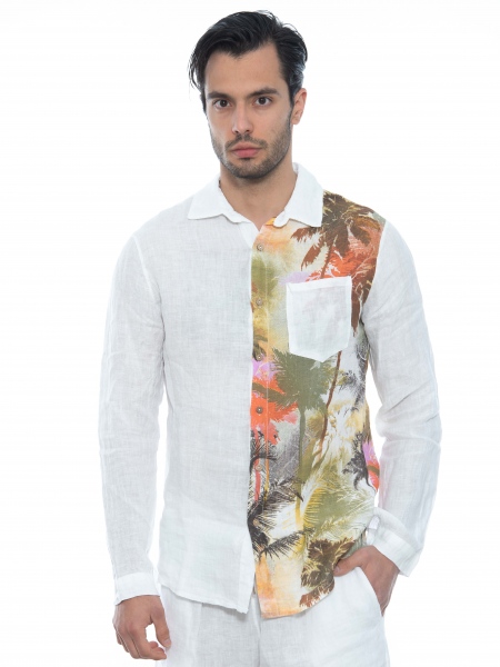 XAGON MAN Πουκάμισο λινό 2V57400 Λευκό XAGON MAN - 1