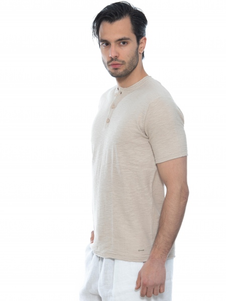 OVER-D T-shirt νημάτινο OE1S2S2M05 Μπεζ OVER-D - 4