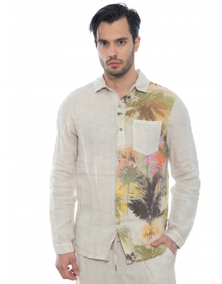 XAGON MAN Πουκάμισο λινό 2V57400 Μπεζ XAGON MAN - 1