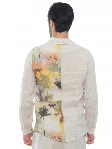 XAGON MAN Πουκάμισο λινό 2V57400 Μπεζ XAGON MAN - 2