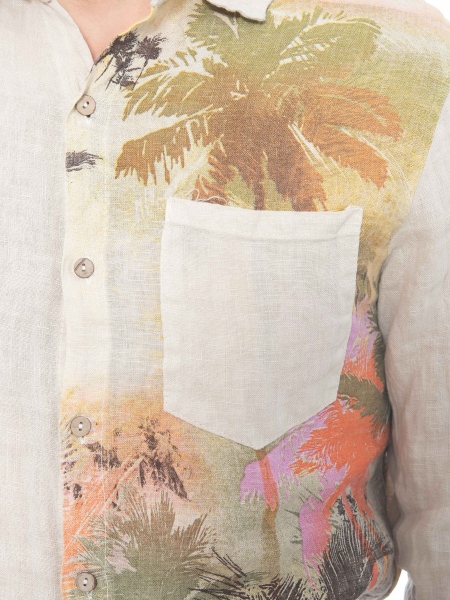 XAGON MAN Πουκάμισο λινό 2V57400 Μπεζ XAGON MAN - 5