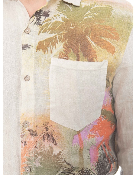 XAGON MAN Πουκάμισο λινό 2V57400 Μπεζ XAGON MAN - 5