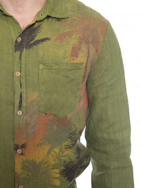 XAGON MAN Πουκάμισο λινό 2V57400 Λαδί XAGON MAN - 5