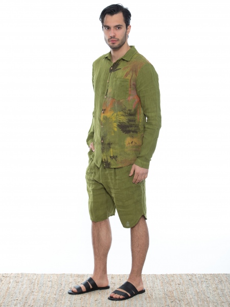 XAGON MAN Πουκάμισο λινό 2V57400 Λαδί XAGON MAN - 9