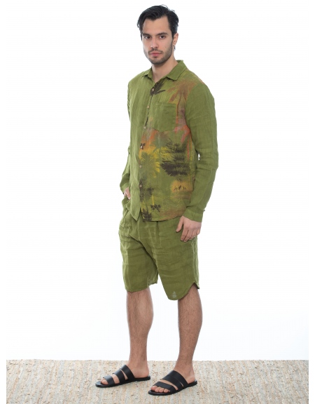 XAGON MAN Πουκάμισο λινό 2V57400 Λαδί XAGON MAN - 9