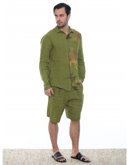 XAGON MAN Πουκάμισο λινό 2V57400 Λαδί XAGON MAN - 8