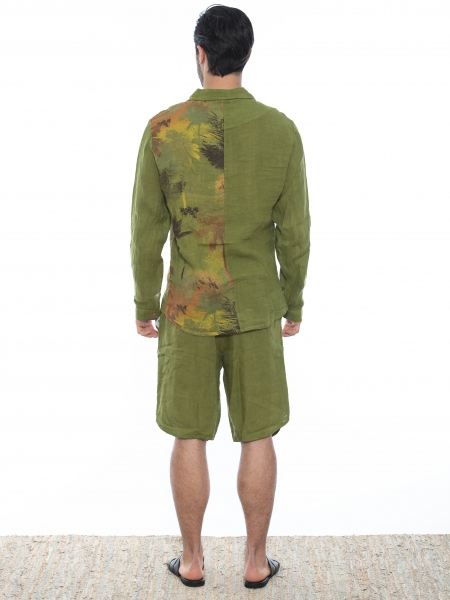 XAGON MAN Πουκάμισο λινό 2V57400 Λαδί XAGON MAN - 7