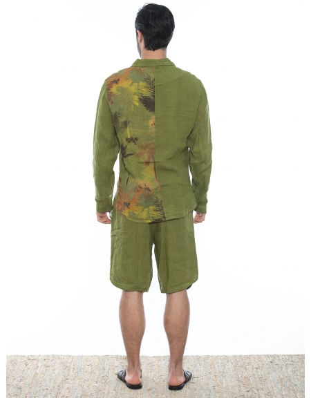 XAGON MAN Πουκάμισο λινό 2V57400 Λαδί XAGON MAN - 7