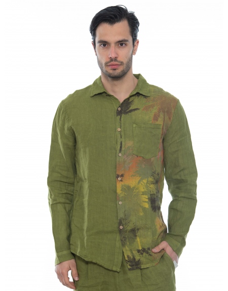 XAGON MAN Πουκάμισο λινό 2V57400 Λαδί XAGON MAN - 1