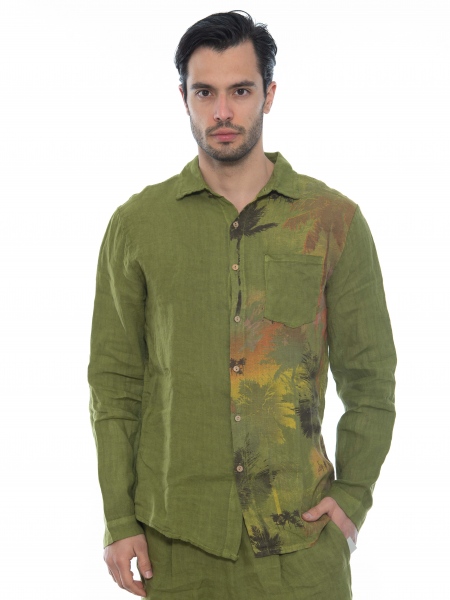 XAGON MAN Πουκάμισο λινό 2V57400 Λαδί XAGON MAN - 10
