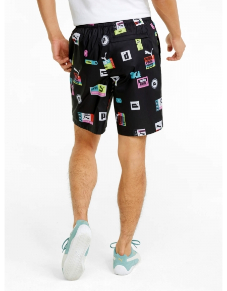 PUMA Βερμούδα αντιανεμική - μαγιο 533669 01 Brand Love AOP WV Μαύρο PUMA - 2