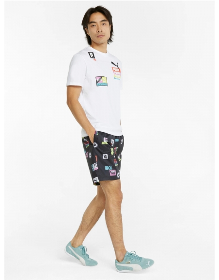 PUMA Βερμούδα αντιανεμική - μαγιο 533669 01 Brand Love AOP WV Μαύρο PUMA - 6