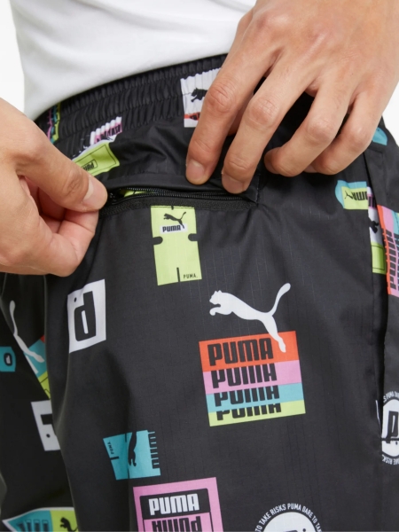 PUMA Βερμούδα αντιανεμική - μαγιο 533669 01 Brand Love AOP WV Μαύρο PUMA - 4