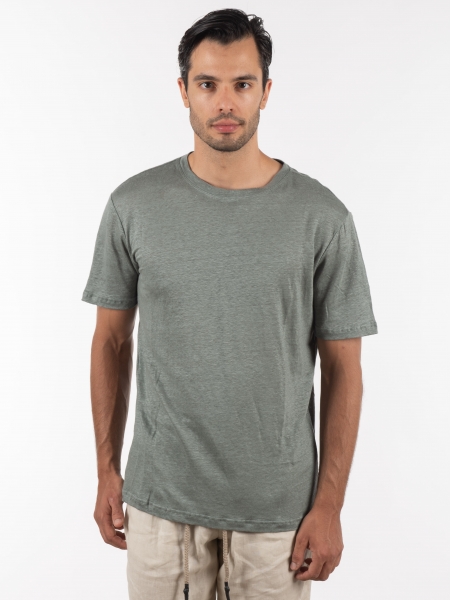 GABBA T-shirt linen Duke SS Tee P6026 Khaki GABBA - 10