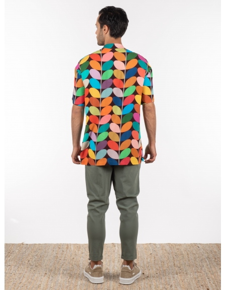 19 ATHENS Πουκάμισο κοντομάνικο mao K22-1059 Πολύχρωμο NINETEEN - 7