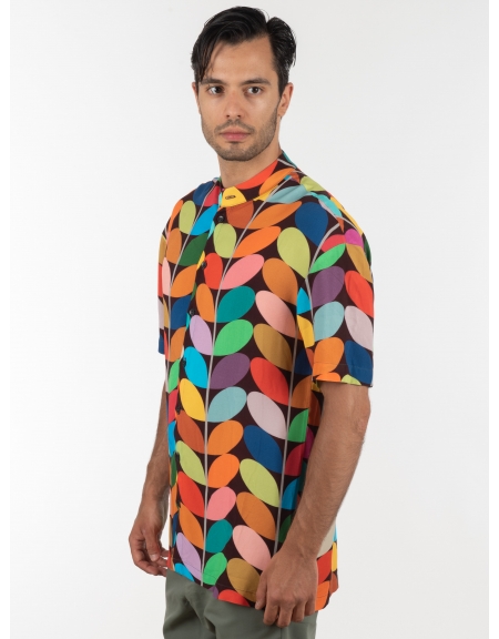 19 ATHENS Πουκάμισο κοντομάνικο mao K22-1059 Πολύχρωμο NINETEEN - 4