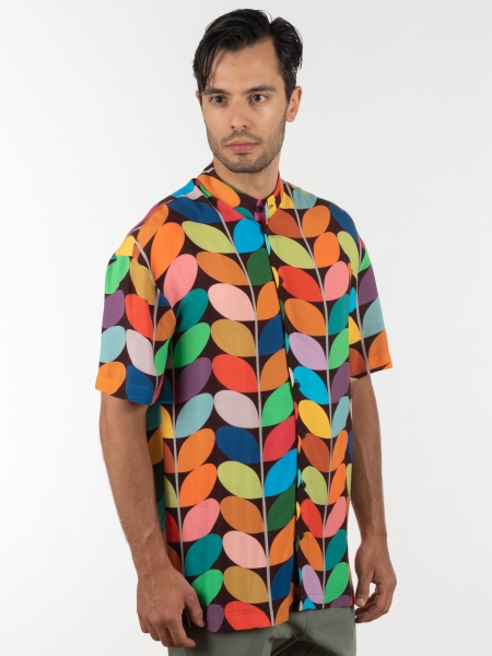 19 ATHENS Πουκάμισο κοντομάνικο mao K22-1059 Πολύχρωμο NINETEEN - 3